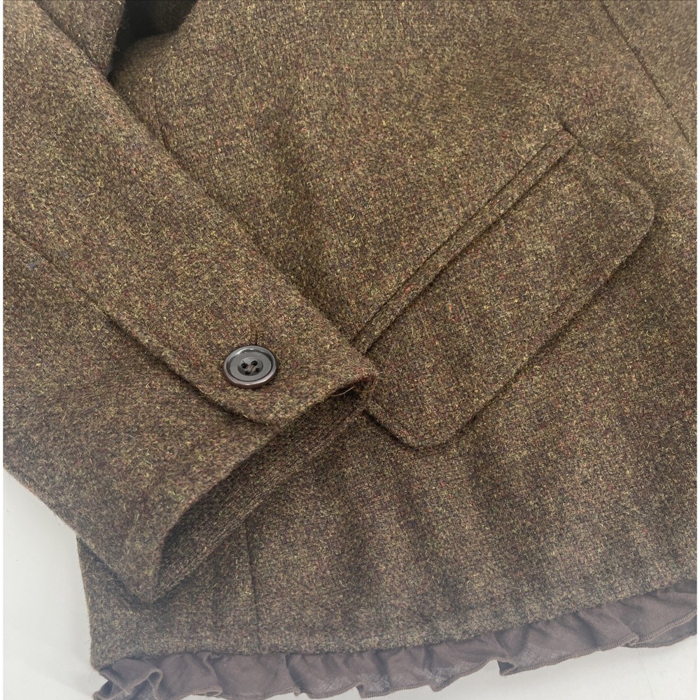 Gap Women's 100% Wool Peacoat Jacket Brown Tweed Preppy Academia XL - Picture 3 of 9